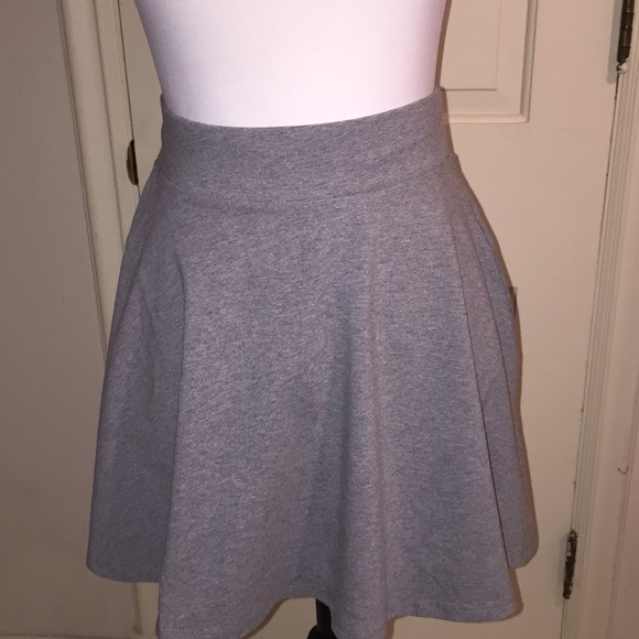 Dresses & Skirts - (One Left) Heather Gray Mini Skater Skirt (New)